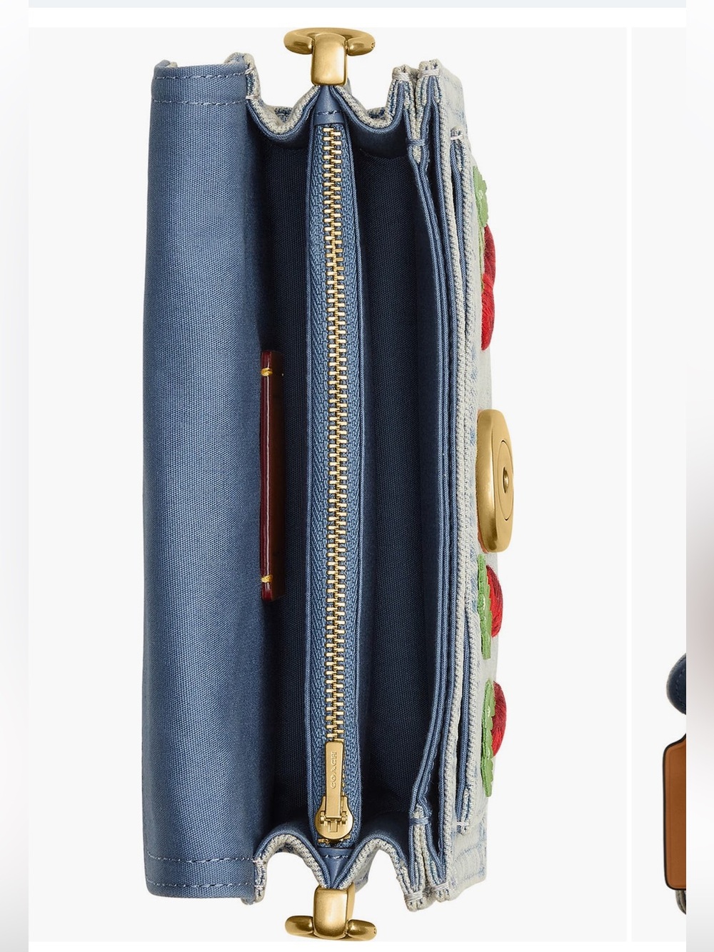 Coach Tabby 20 Cherry Embroidered Denim Shoulder Bag - Picture 4 of 11